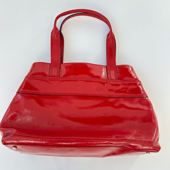 NWOT Kate Spade New York Claverly Maryanne Patent Leather Red Tote Bag Double Ha - Picture 7 of 12